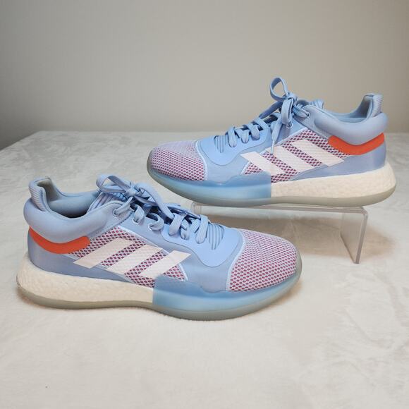 Adidas Marquee Boost Low Glow Blue Mens 14 Baby Blue Orange White Basketball - Picture 1 of 15